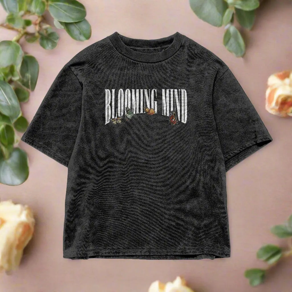 “BLOOMING MIND” PREMIUM HEAVYWEIGHT TEE SHIRT DREAMGARDENS